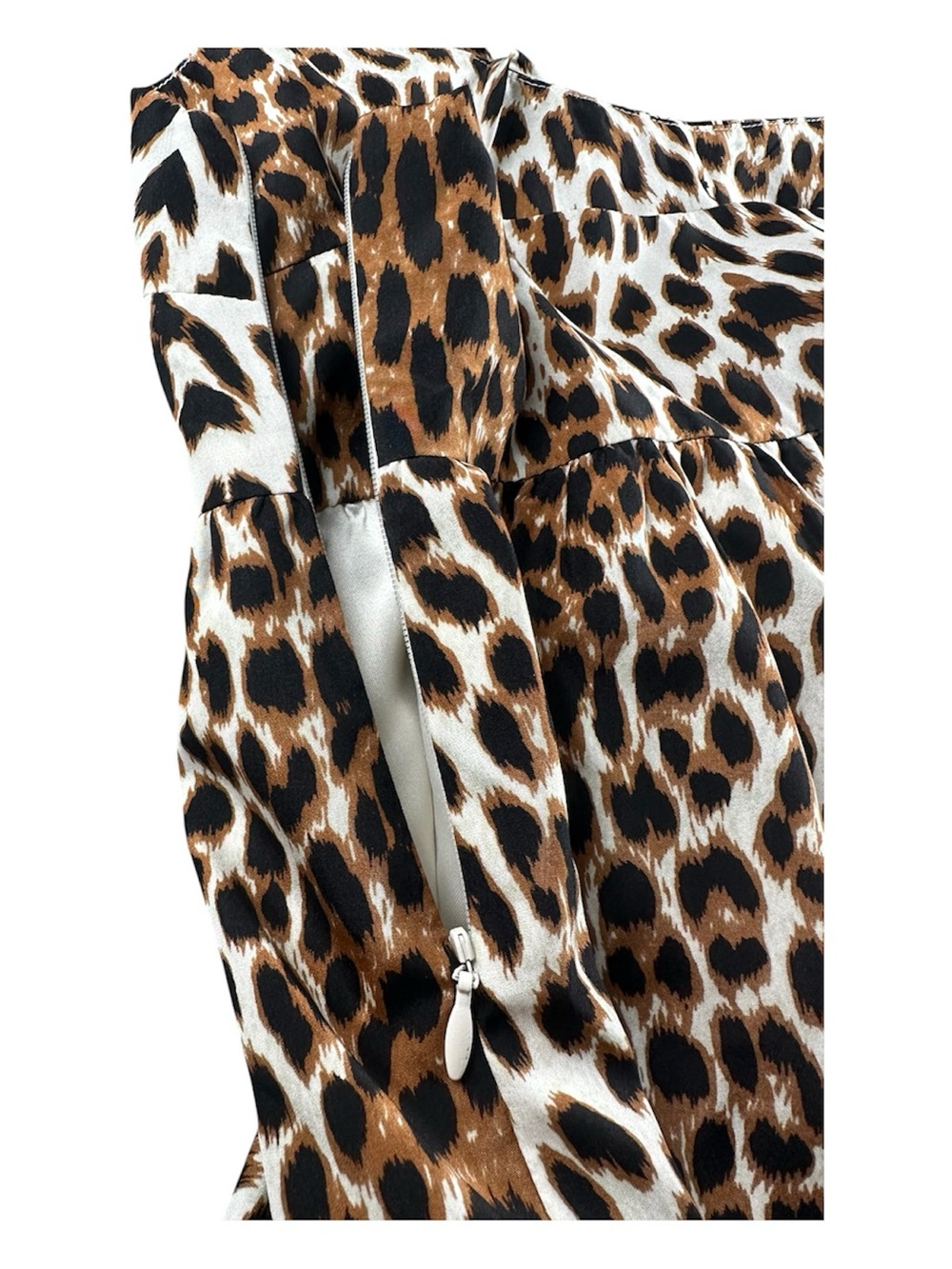 Christopher Fischer 100% Silk Leopard Bubble Hem Mini Dress 6 Y2K Indie Sleaze - Picture 8 of 12